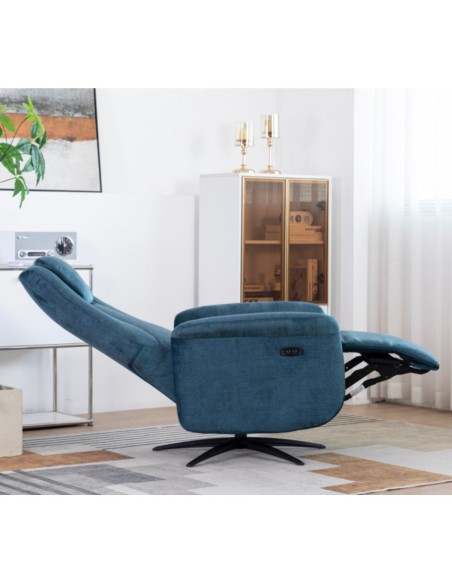 Caesar Electric Swivel Armchair - Ocean Blue