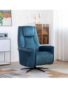 Caesar Electric Swivel Armchair - Ocean Blue
