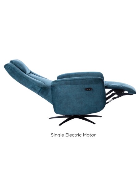 Caesar Electric Swivel Armchair - Ocean Blue