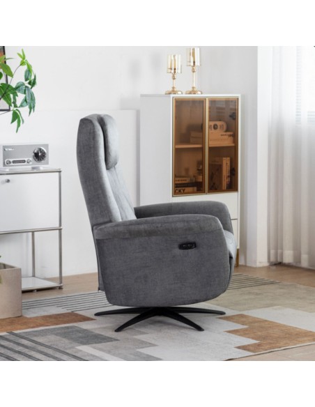 Caesar Electric Swivel Armchair - Grey