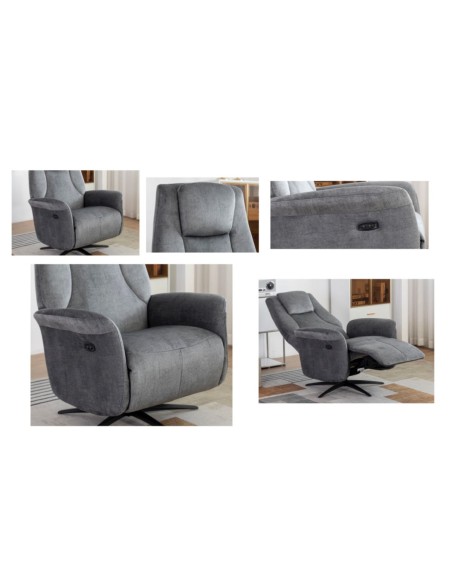 Caesar Electric Swivel Armchair - Grey