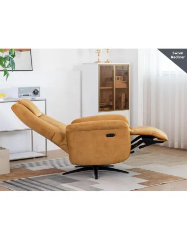 Caesar Electric Swivel Armchair - Amber