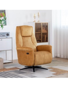 Caesar Electric Swivel Armchair - Amber