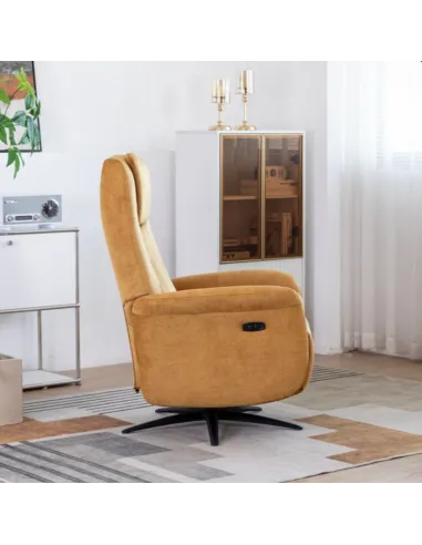 Caesar Electric Swivel Armchair - Amber