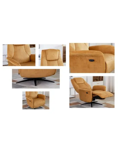 Caesar Electric Swivel Armchair - Amber