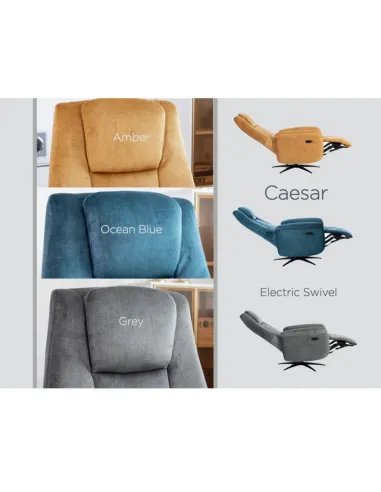Caesar Electric Swivel Armchair - Amber