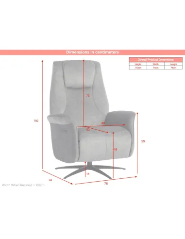 Caesar Electric Swivel Armchair - Amber