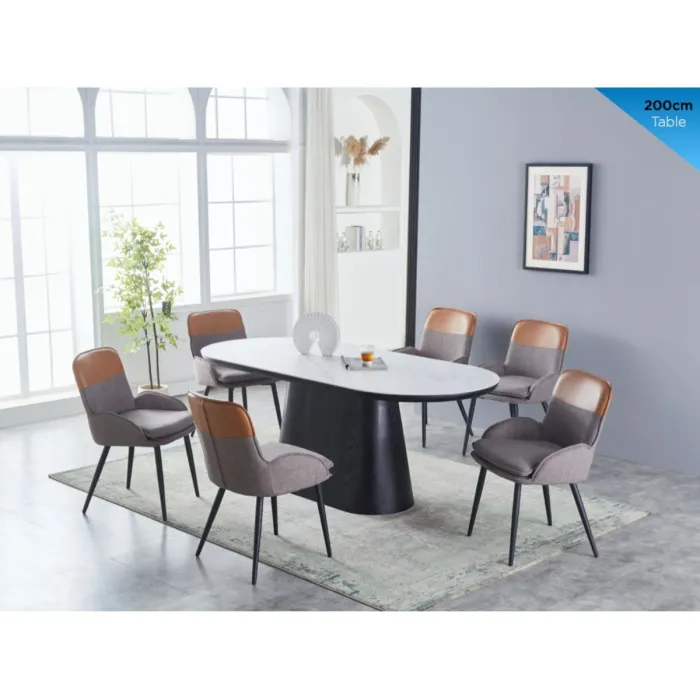 Calgary 2m Dining Table  - White Top
