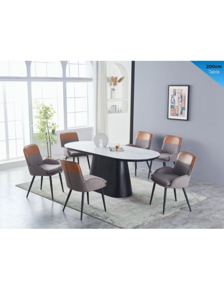 Calgary 2m Dining Table - White Top