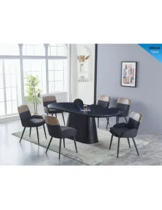 Calgary 2m Dining Table - Black Top 2