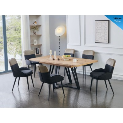 Callington 1.4 - 1.8m Extending Dining Table - Oak and Black