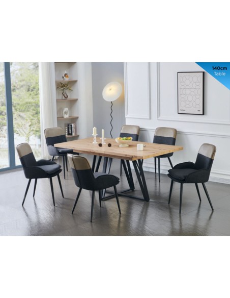 Callington Extending Dining Table - Oak/Black