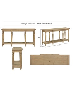 Chateau 165cm Console Table - Rustic 2