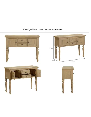 Chateau Buffet Sideboard - Rustic