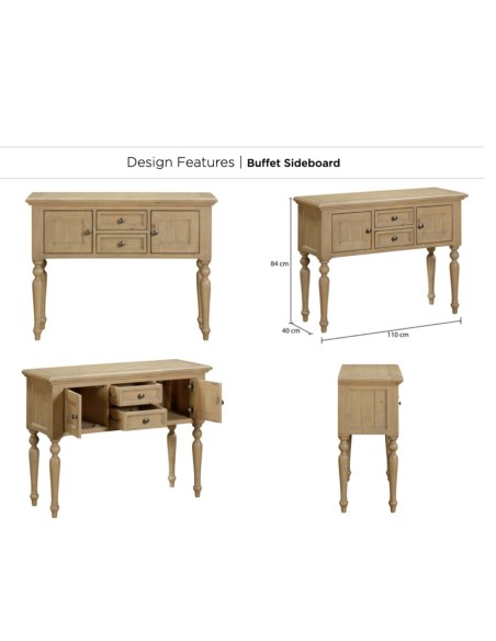 Chateau Buffet Sideboard - Rustic