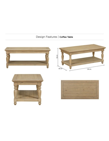 Chateau Coffee Table - Rustic