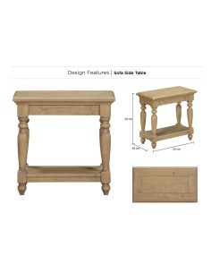 Chateau Sofa SideTable - Rustic 2