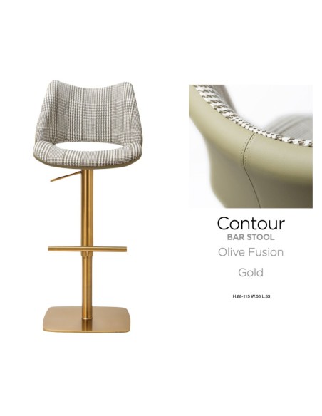 Contour Barstool - Gold/Olive Fusion