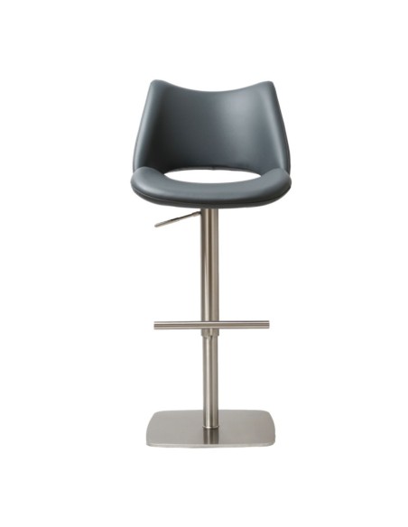 Contour Barstool - Stainless Steel/Slate Grey PU