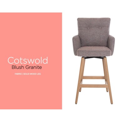 Cotswold Fabric Counter Stool - Blush Granite
