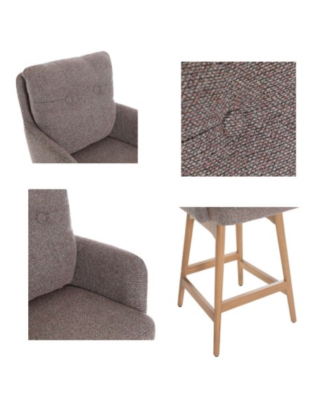 Cotswold Fabric Counter Stool - Blush Granite