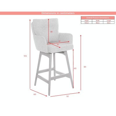 Cotswold Fabric Counter Stool - Blush Granite