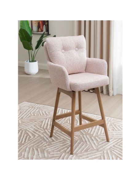 Cotswold Fabric Counter Stool - Blush Pink