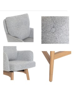 Cotswold Fabric Counter Stool - Silver Grey 2