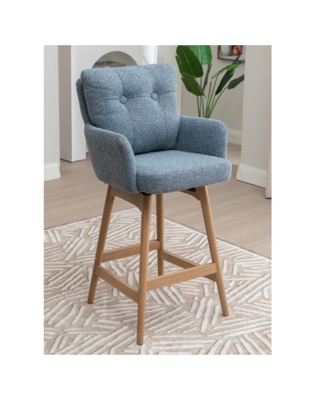 Cotswold Fabric Counter Stool - Storm Teal