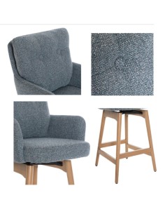 Cotswold Fabric Counter Stool - Storm Teal 2