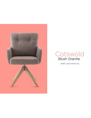 Cotswold Fabric Dining Chair - Blush Granite