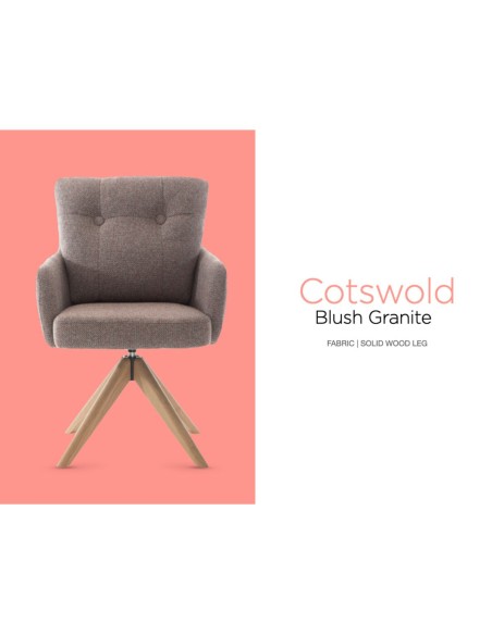 Cotswold Fabric Dining Chair - Blush Granite