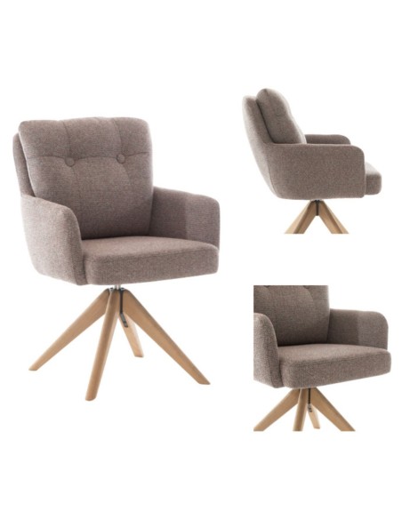 Cotswold Fabric Dining Chair - Blush Granite