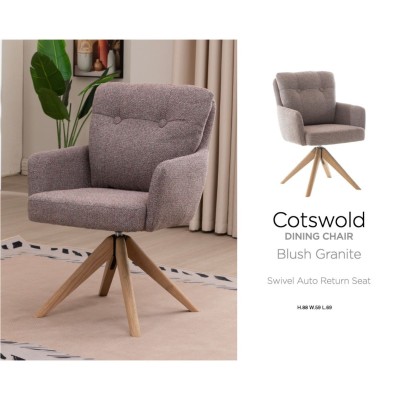 Cotswold Fabric Dining Chair - Blush Granite