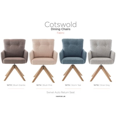 Cotswold Fabric Dining Chair - Blush Granite
