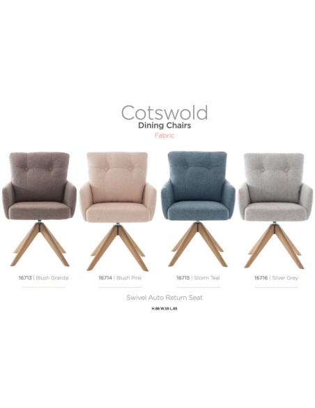 Cotswold Fabric Dining Chair - Blush Granite
