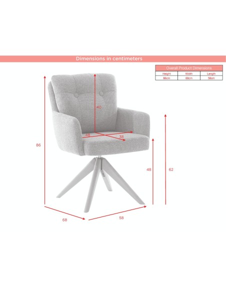 Cotswold Fabric Dining Chair - Blush Granite