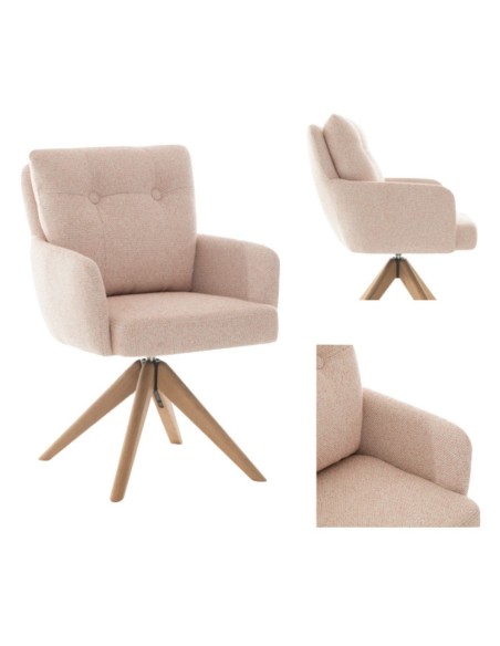 Cotswold Fabric Dining Chair - Blush Pink