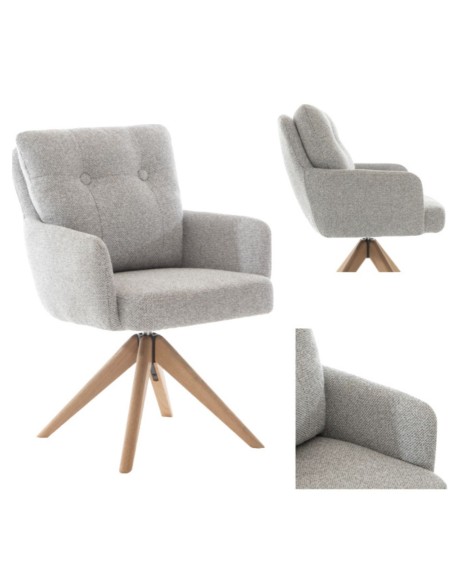 Cotswold Fabric Dining Chair - Silver Grey