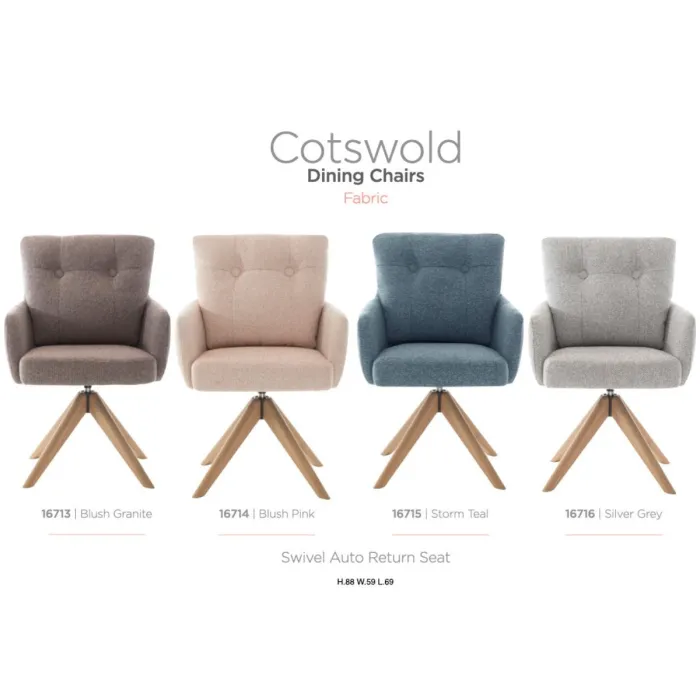 Cotswold Fabric Dining Chair - Silver Grey