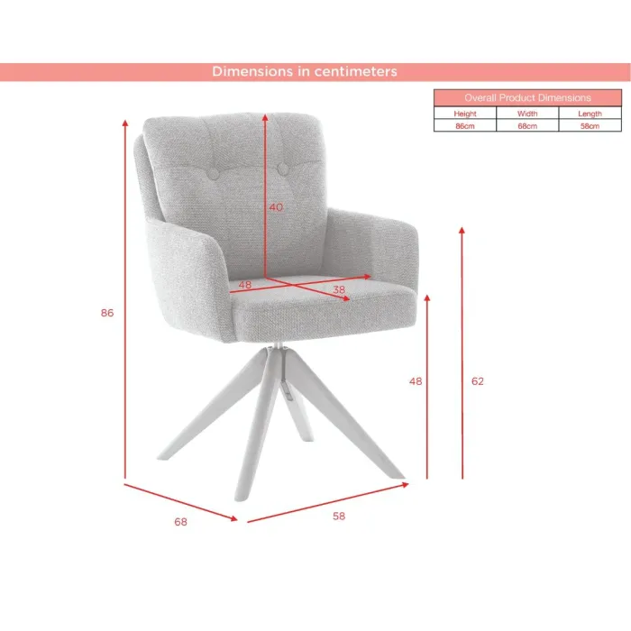 Cotswold Fabric Dining Chair - Silver Grey