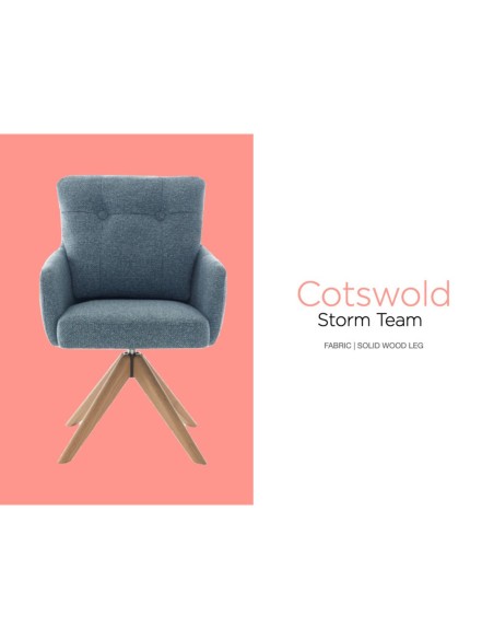 Cotswold Fabric Dining Chair - Storm Teal