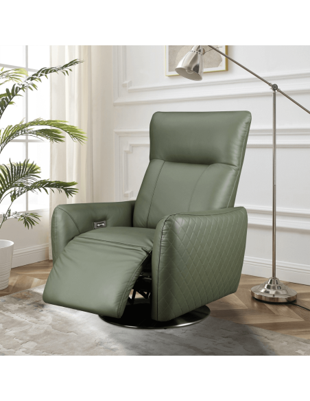 Monti Electric Armchair - Green Leather