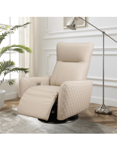 Monti Electric Armchair - Cream Leather