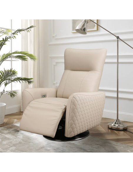 Monti Electric Armchair - Cream Leather