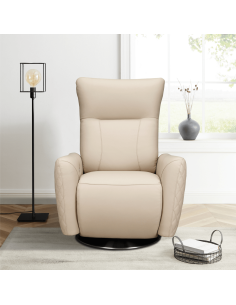 Monti Electric Armchair - Cream Leather 2