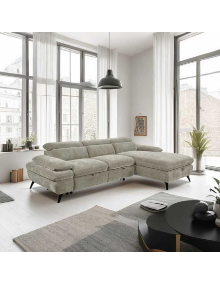 Hannah RHF Chaise Sofabed - Cream