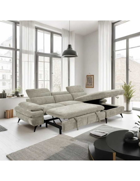 Hannah RHF Chaise Sofabed - Cream