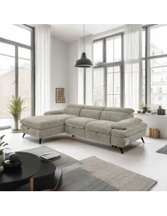Hannah LHF Chaise Sofabed - Cream