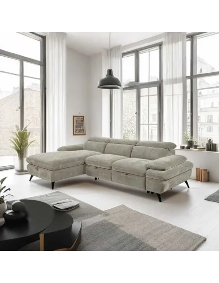 Hannah LHF Chaise Sofabed - Cream